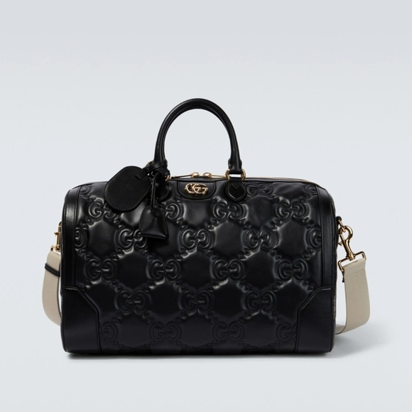 Gucci Handbags - Gucci Jumbo GG Matelassé Duffle Medium Travel Bag